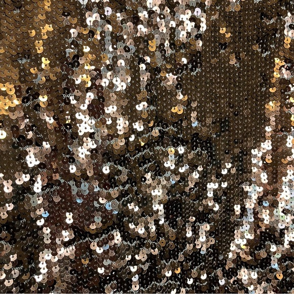 Ann Taylor LOFT Bronze and Cream Sequin Mesh Cap Sleeve Top Size Medium - Picture 13 of 13